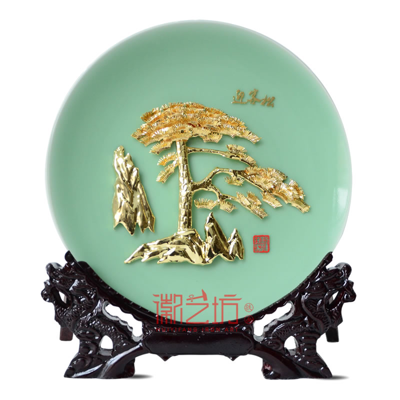 迎客松鍍金蕪湖鐵畫 商務(wù)會(huì)議饋贈(zèng)禮品安徽特色文化禮品guojiafei