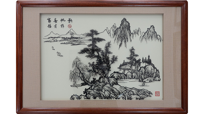 富青帆影-張德才大師鐵畫山水作品